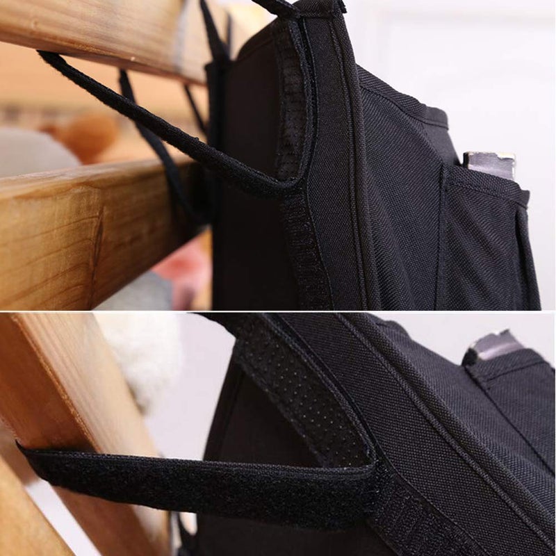 Sugaroom Organizer Caddy - Bedside, Bunk Bed, Hanging & Pocket Storage - Baby, Dorm, Hospital - Black - Image 5